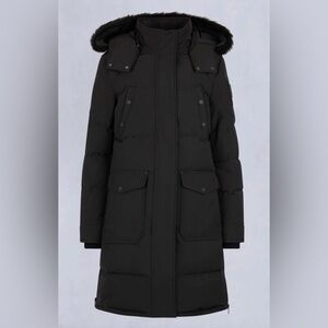 Black Onyx Shearling Trim Causapscal Parka Moose Knuckles Coat